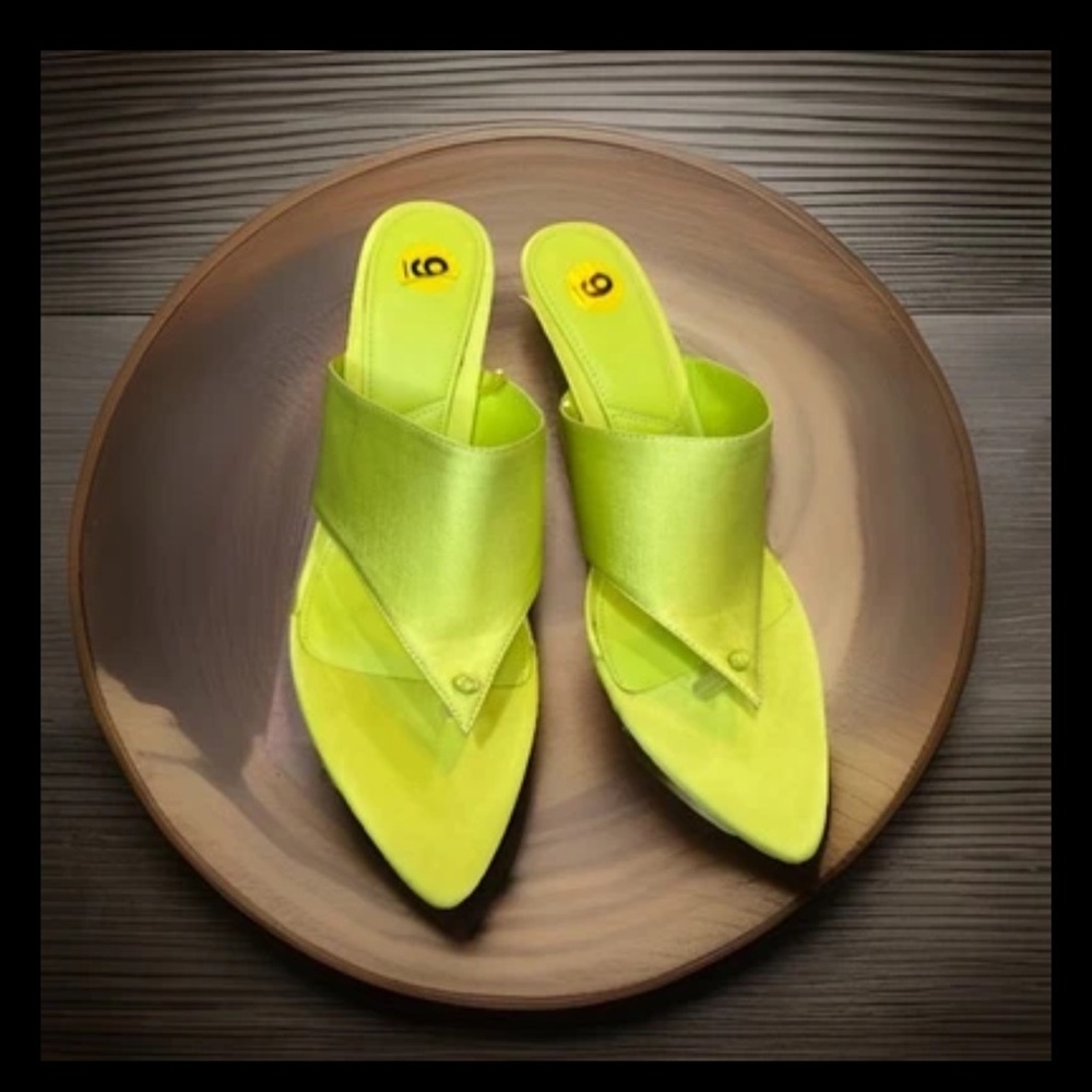 Zara Vibrant  Satin Lime Green Sandals